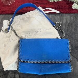 Stella McCartney Vibrant Blue Crossbody Bag with Chain Detail